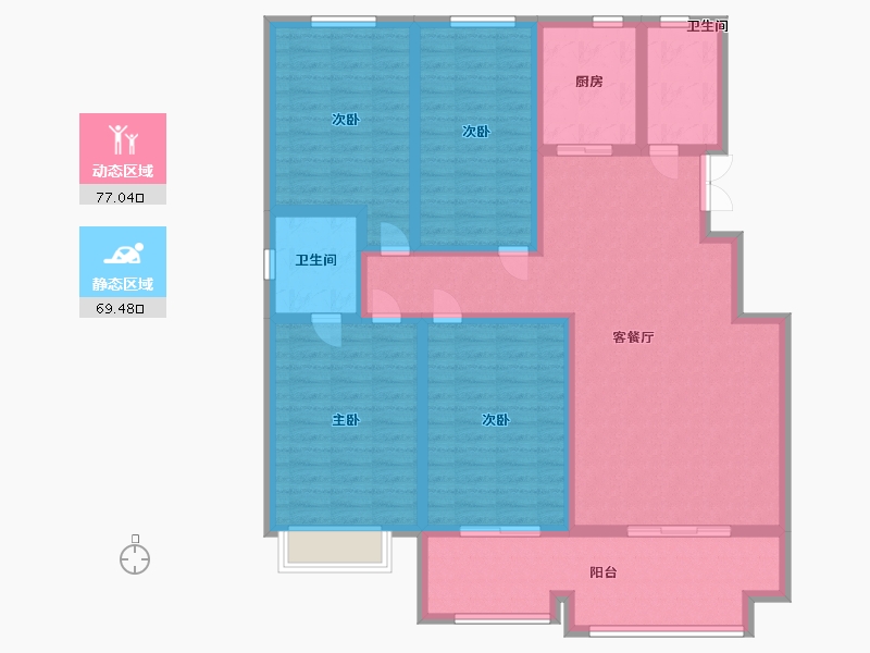 山东省-淄博市-舜和园-131.00-户型库-动静分区