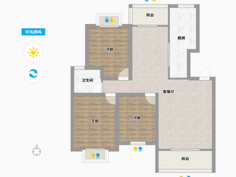 湖北省-武汉市-同安家园-92.74-户型库-采光通风