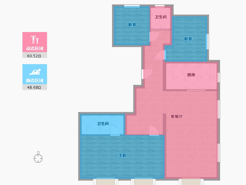 河北省-廊坊市-万科翡翠华章-112.13-户型库-动静分区