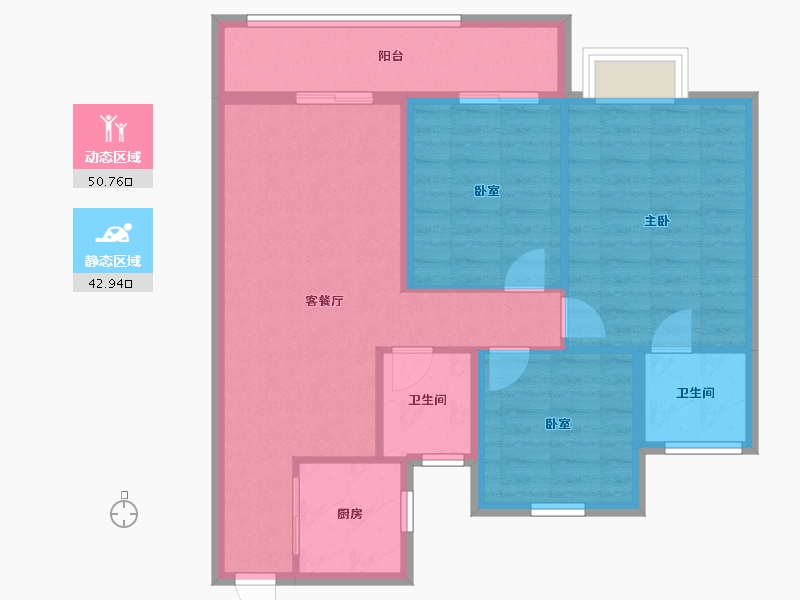 浙江省-温州市-锦悦府-84.80-户型库-动静分区