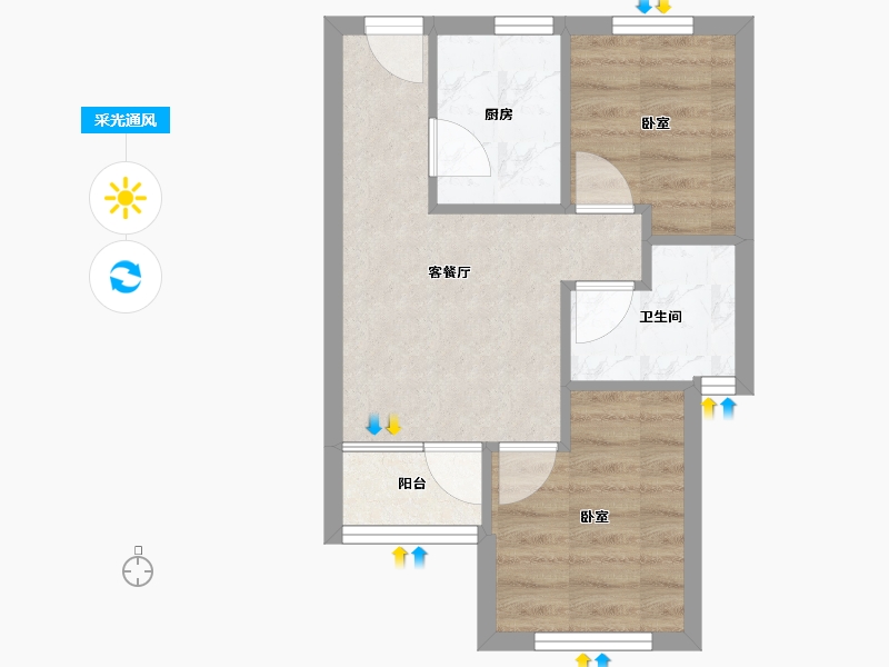 山东省-青岛市-翠海宜居-36.44-户型库-采光通风