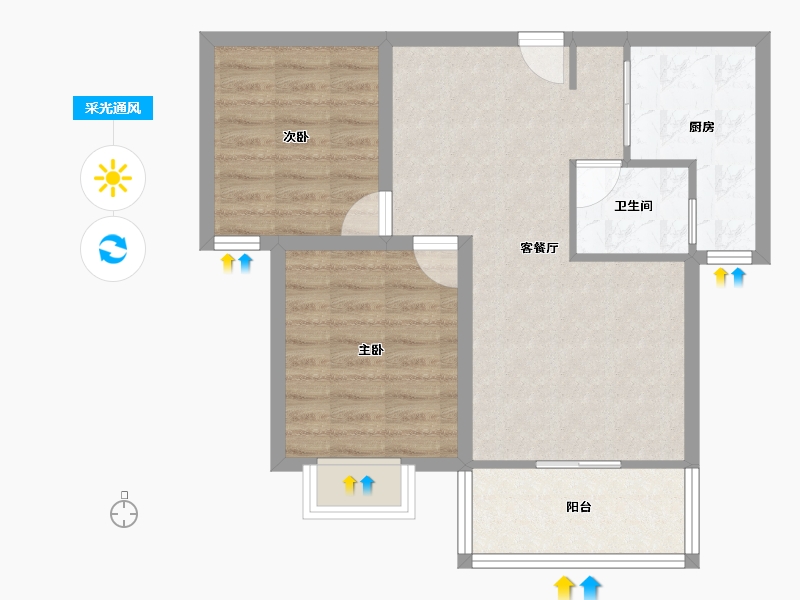 湖北省-武汉市-同安家园-63.26-户型库-采光通风