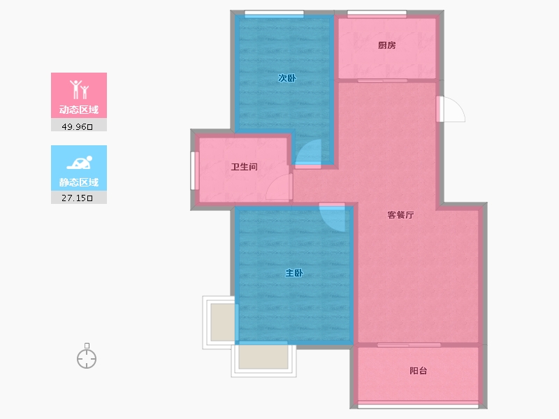 湖北省-武汉市-同安家园-68.64-户型库-动静分区