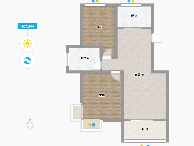 湖北省-武汉市-同安家园-68.64-户型库-采光通风