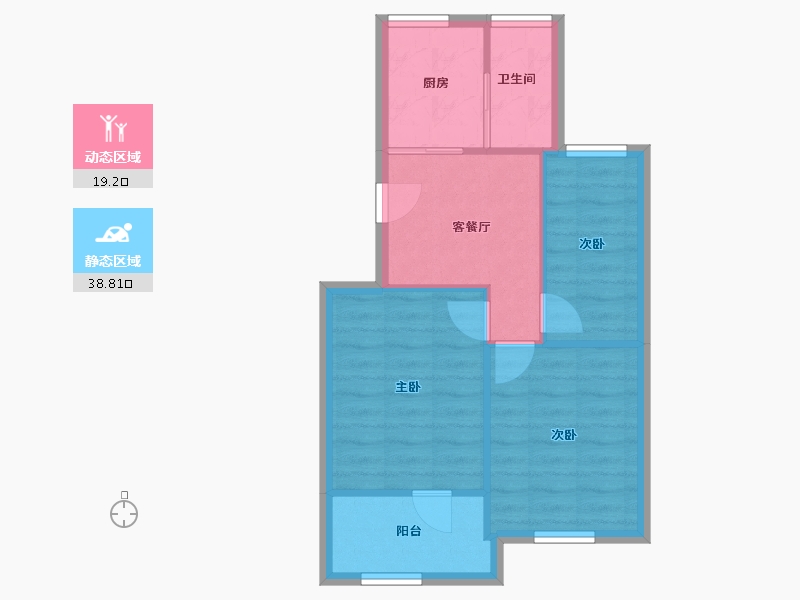 上海-上海市-南江苑-52.13-户型库-动静分区