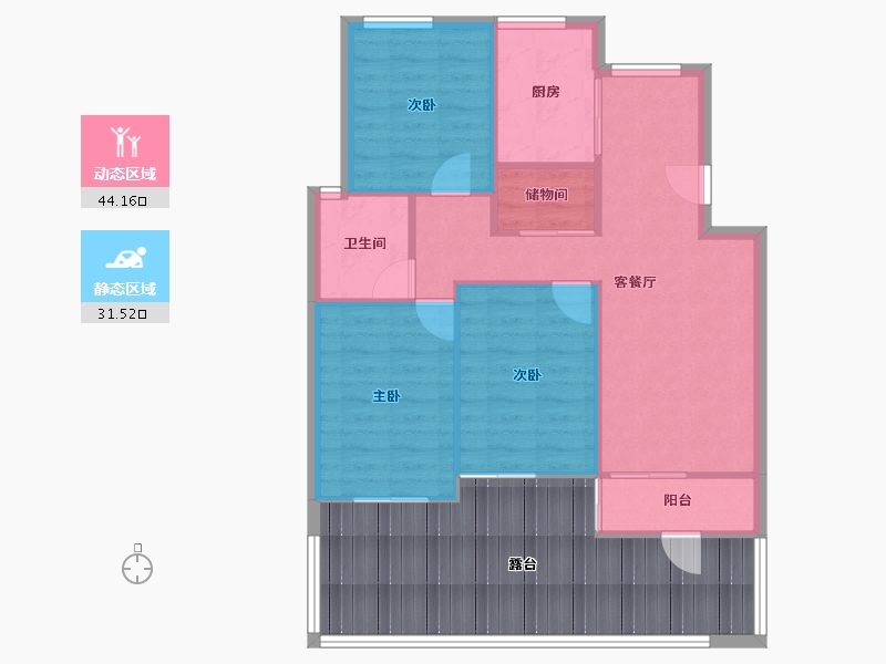 上海-上海市-南江苑-91.30-户型库-动静分区