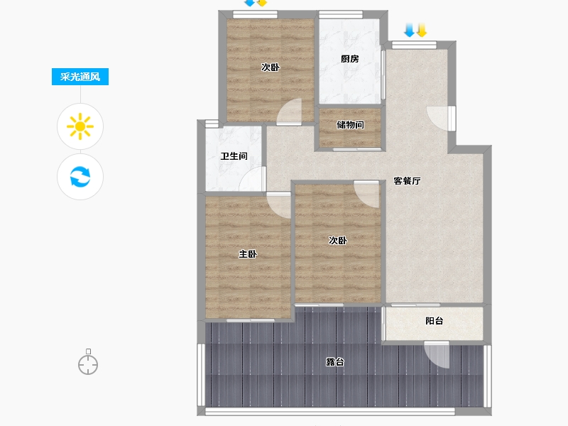 上海-上海市-南江苑-91.30-户型库-采光通风