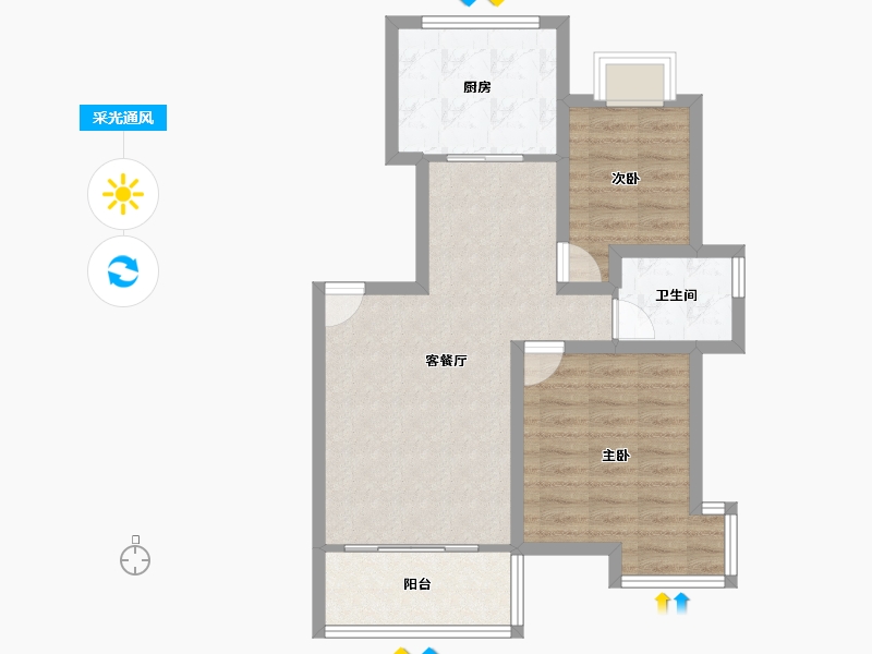 湖北省-武汉市-同安家园-66.79-户型库-采光通风