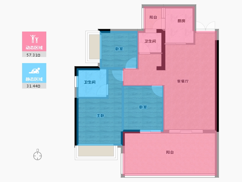 贵州省-贵阳市-中环国际-80.00-户型库-动静分区