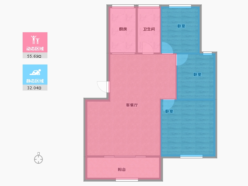 广东省-深圳市-荣超花园-80.58-户型库-动静分区