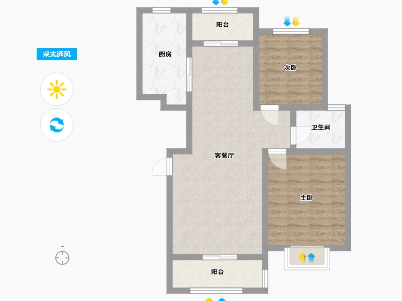 河南省-漯河市-芳语堂-74.85-户型库-采光通风