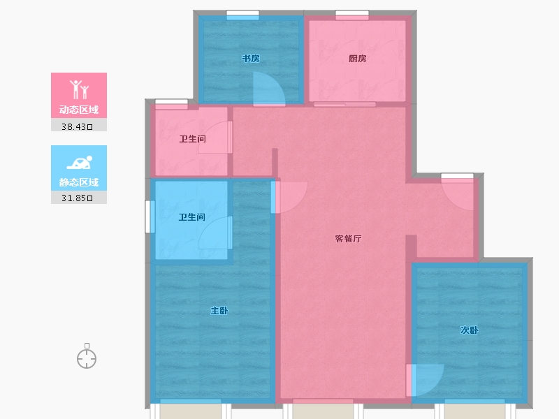 北京-北京市-明月听兰-77.60-户型库-动静分区