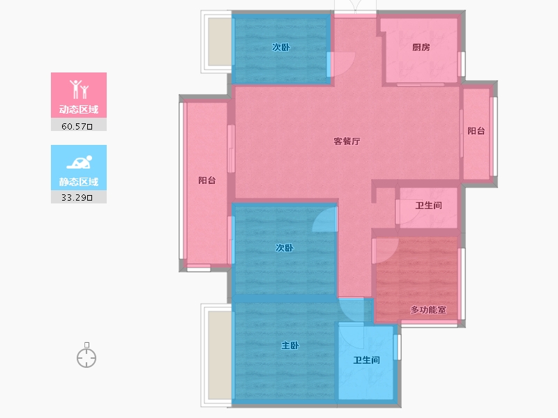 广东省-江门市-江门粤海拾桂府-88.54-户型库-动静分区