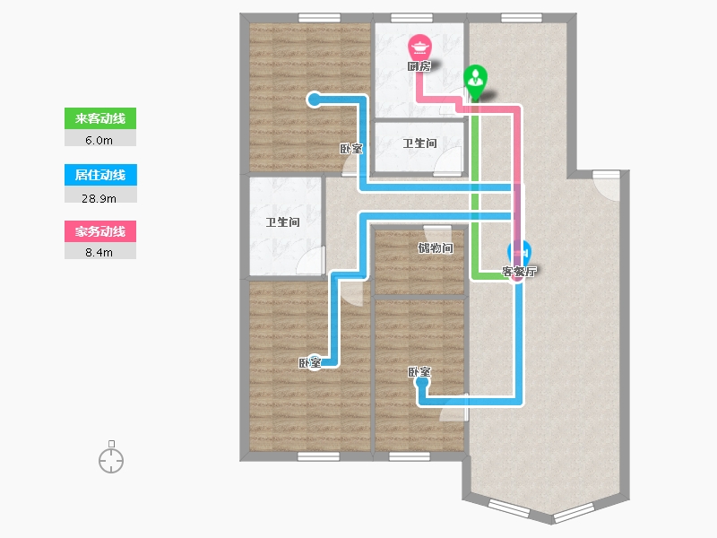 辽宁省-沈阳市-方芳园-120.87-户型库-动静线