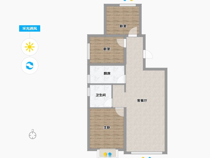 黑龙江省-哈尔滨市-融创城领域-88.00-户型库-采光通风