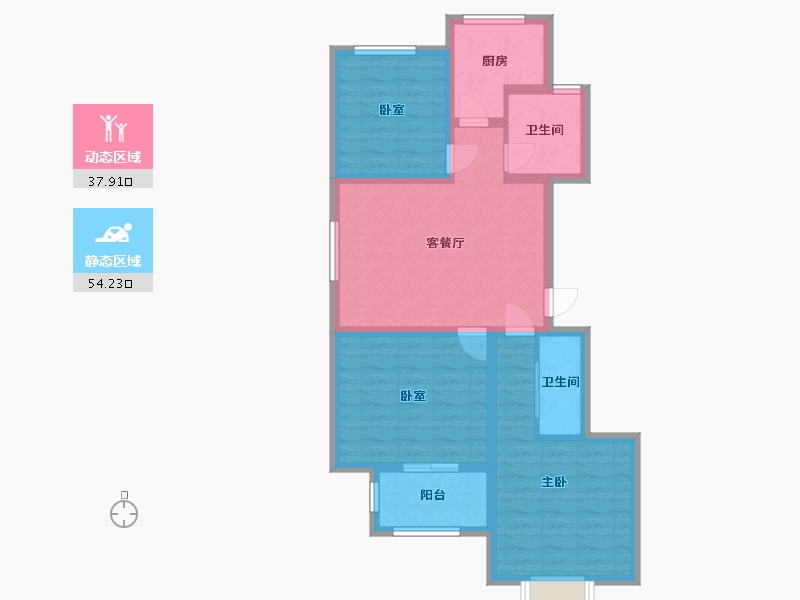 山东省-济南市-东海花园-81.38-户型库-动静分区