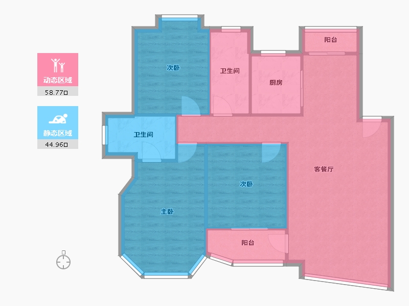 湖北省-武汉市-东方恒星园-94.79-户型库-动静分区