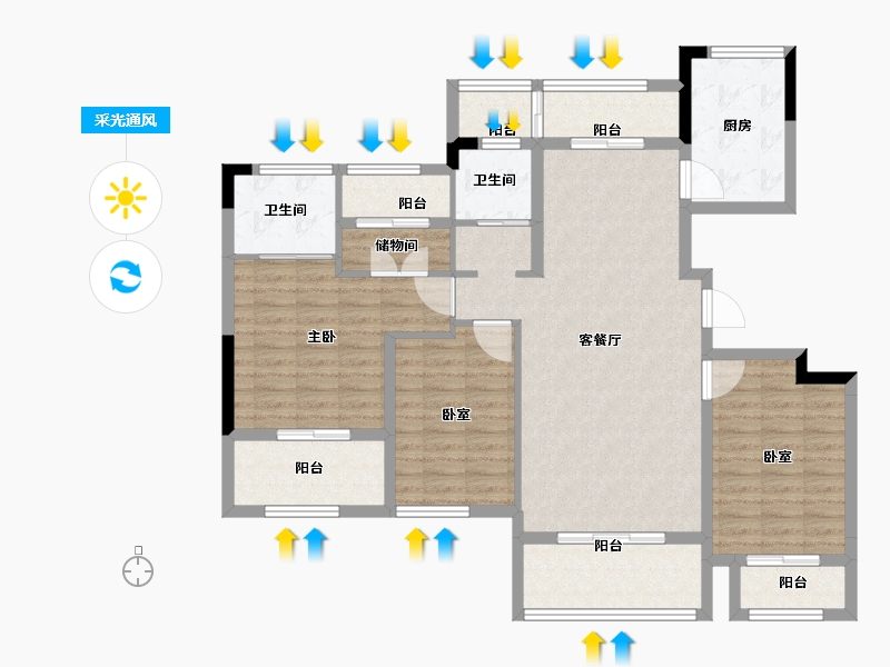 安徽省-池州市-太平鸟西湖家园-114.50-户型库-采光通风