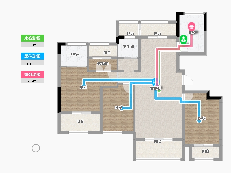 安徽省-池州市-太平鸟西湖家园-114.50-户型库-动静线