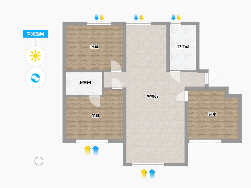 山东省-威海市-逸龙湾-94.16-户型库-采光通风