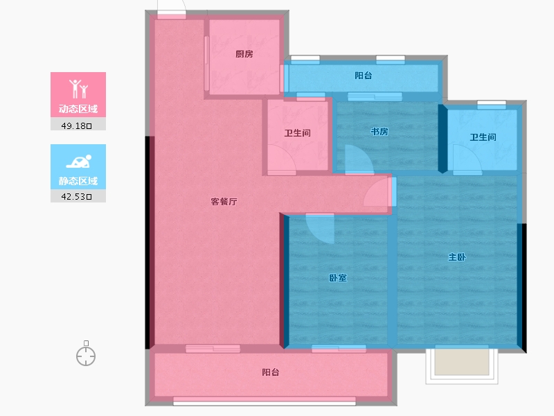 浙江省-温州市-锦悦府-84.80-户型库-动静分区