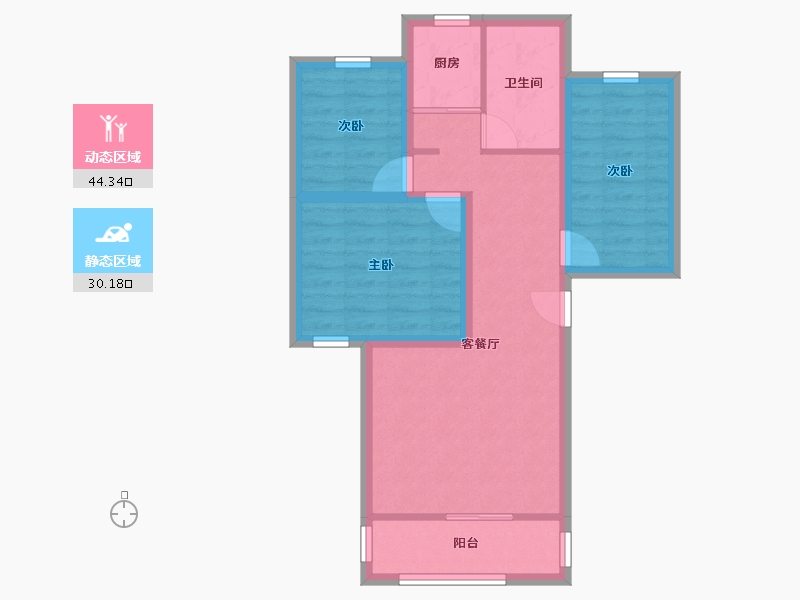 广东省-深圳市-荣超花园-65.71-户型库-动静分区