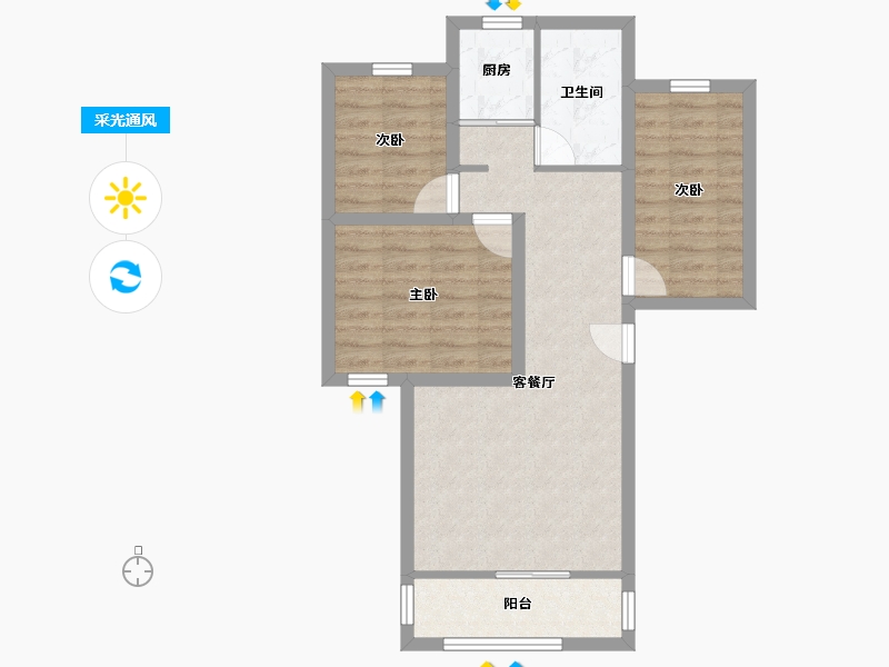 广东省-深圳市-荣超花园-65.71-户型库-采光通风