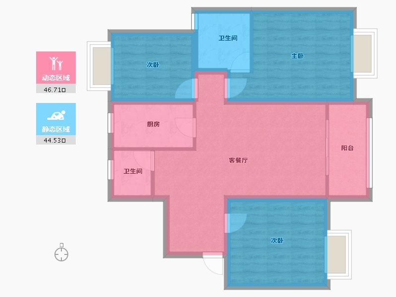 上海-上海市-楼下佳苑-81.32-户型库-动静分区