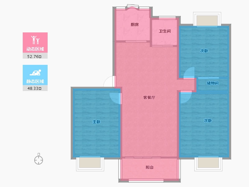 上海-上海市-松乐苑-91.29-户型库-动静分区