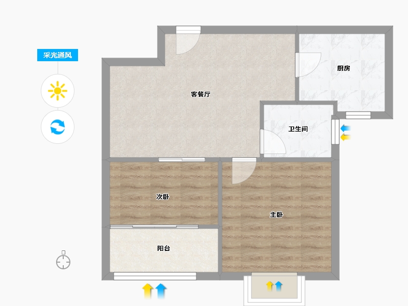 上海-上海市-逸庭苑-56.00-户型库-采光通风