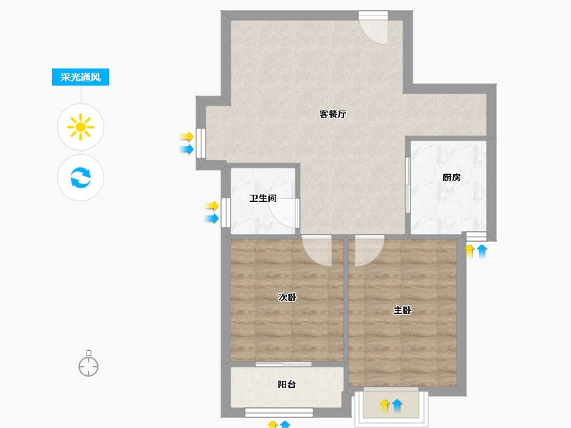 上海-上海市-逸庭苑-60.04-户型库-采光通风