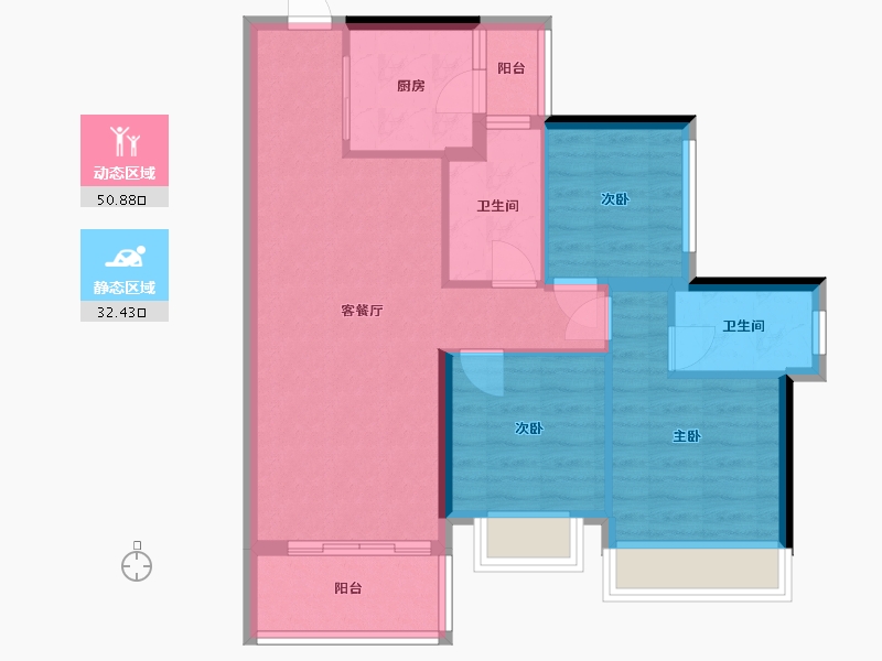 广东省-佛山市-龙光天宸-75.20-户型库-动静分区