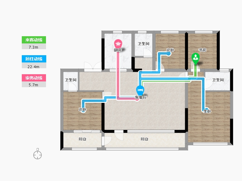 山东省-淄博市-金鼎盛湖壹号-126.79-户型库-动静线