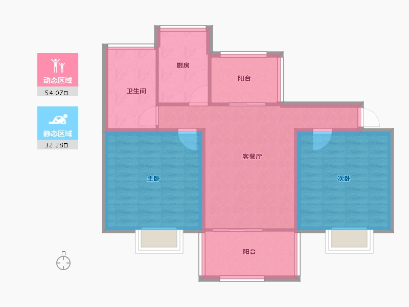 上海-上海市-楼下佳苑-77.20-户型库-动静分区