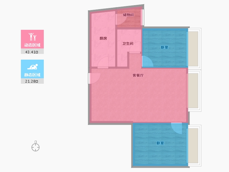 广东省-深圳市-皇御苑-58.67-户型库-动静分区