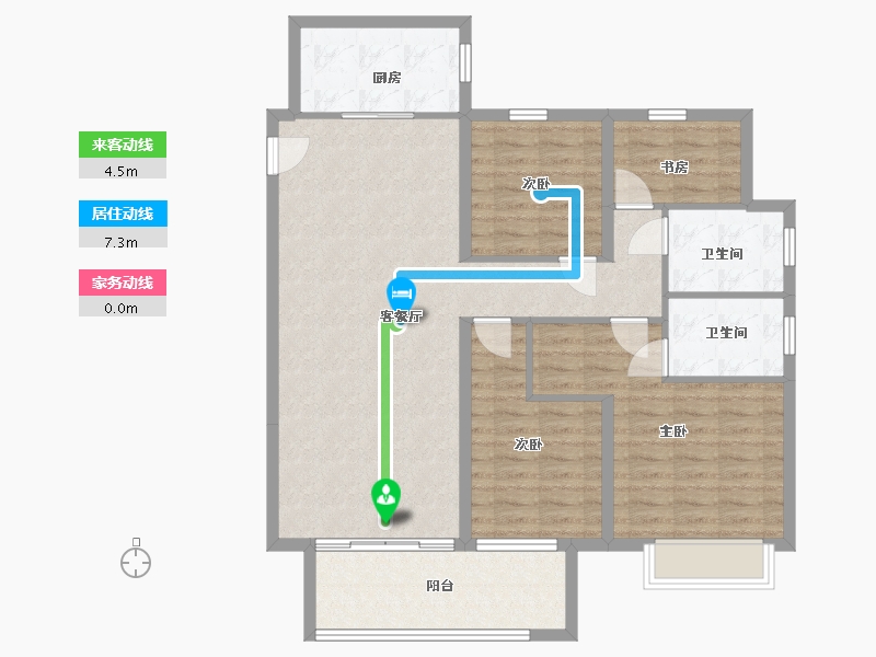 福建省-泉州市-滨江花园城-悦江园-108.80-户型库-动静线