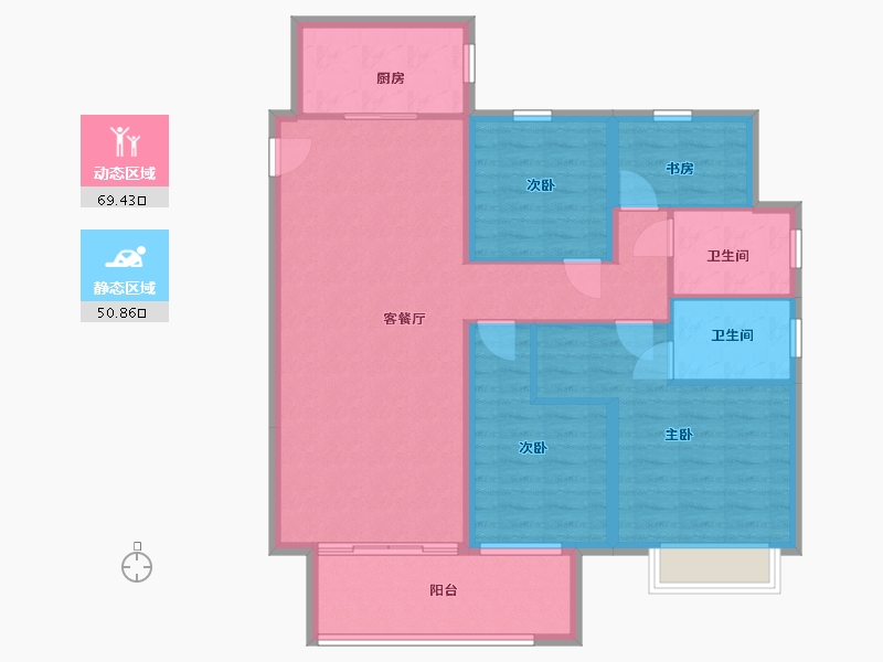 福建省-泉州市-滨江花园城-悦江园-108.80-户型库-动静分区