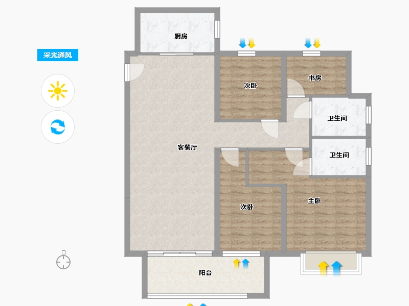 福建省-泉州市-滨江花园城-悦江园-108.80-户型库-采光通风