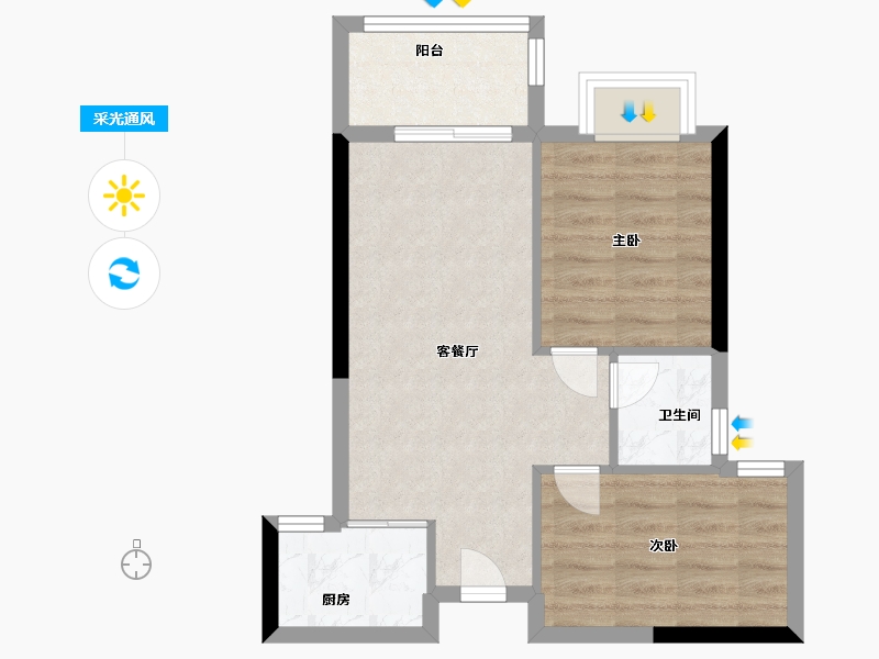 福建省-泉州市-群华雅宛-50.00-户型库-采光通风