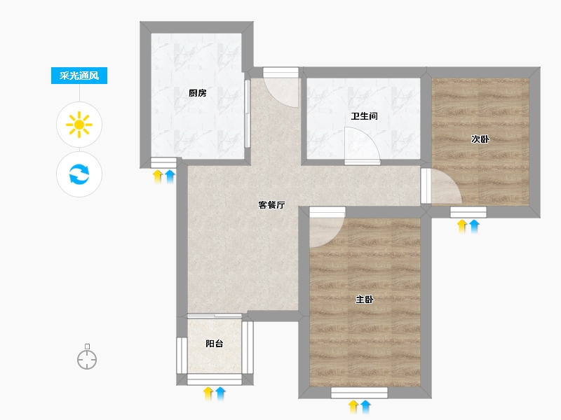 天津-天津市-嘉畅园-40.91-户型库-采光通风