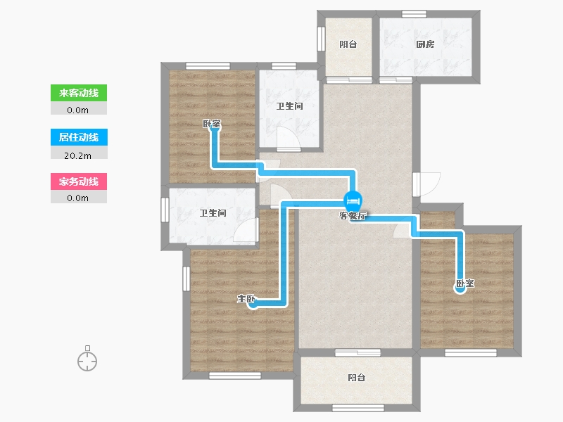 浙江省-台州市-春江名园-99.60-户型库-动静线