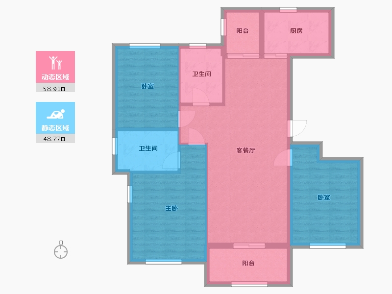 浙江省-台州市-春江名园-99.60-户型库-动静分区