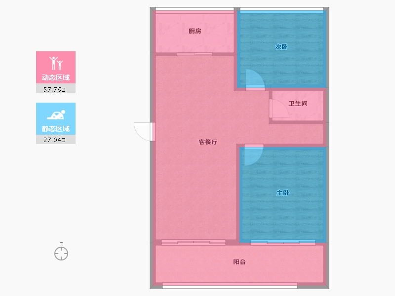 上海-上海市-岭南雅苑-76.55-户型库-动静分区