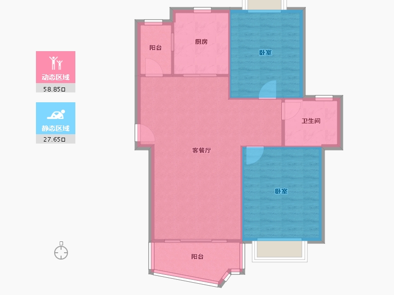 上海-上海市-丽都成品-79.49-户型库-动静分区