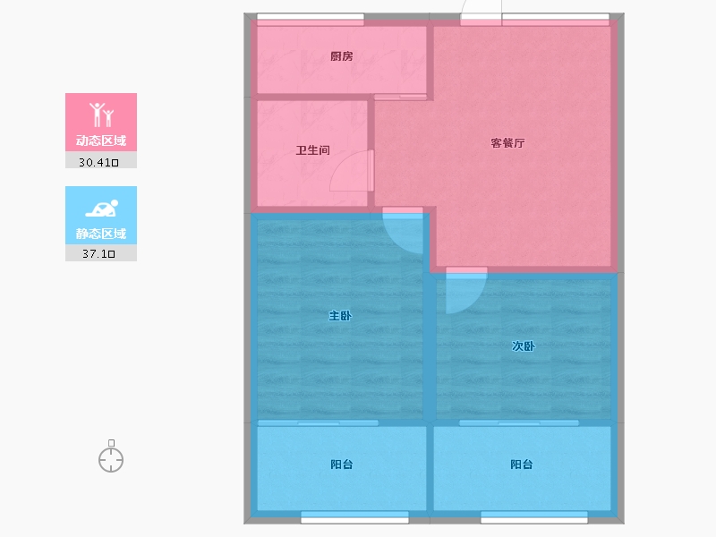 上海-上海市-浦三区-60.55-户型库-动静分区