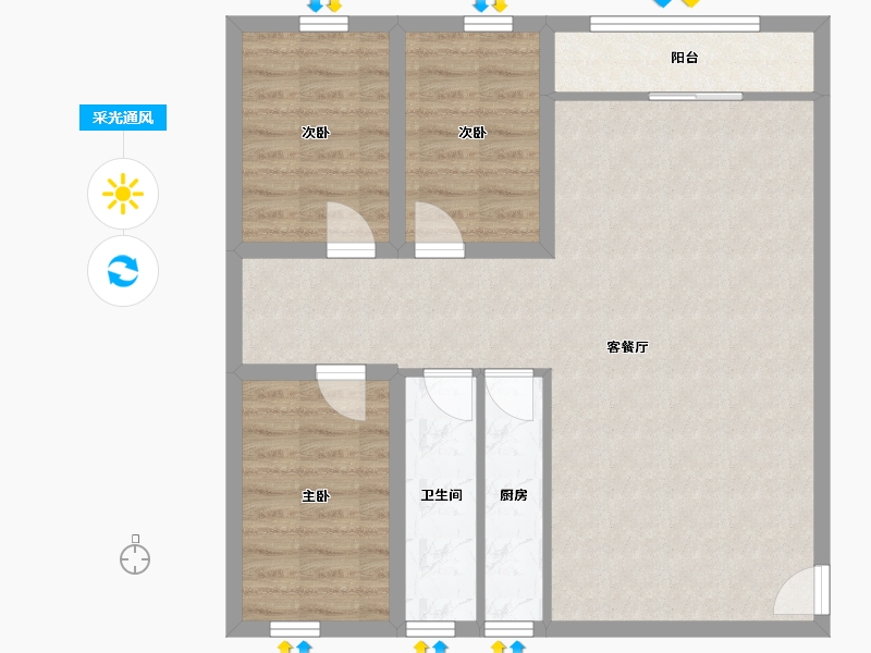 广东省-深圳市-金汇名园-83.40-户型库-采光通风