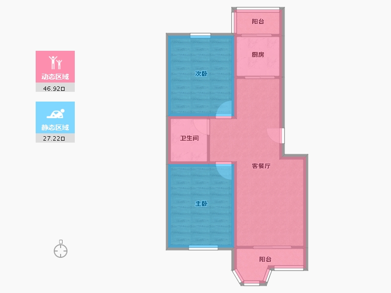 天津-天津市-第六大道大洋嘉园-65.95-户型库-动静分区