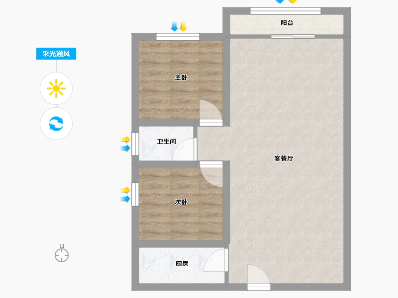 广东省-深圳市-宝利豪庭-58.68-户型库-采光通风