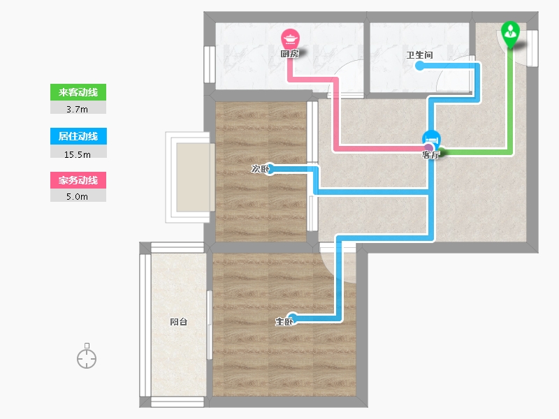 湖北省-武汉市-普天居贤苑-44.76-户型库-动静线