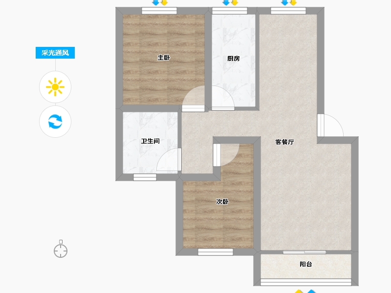 上海-上海市-浦东新区金顺佳苑-53.80-户型库-采光通风